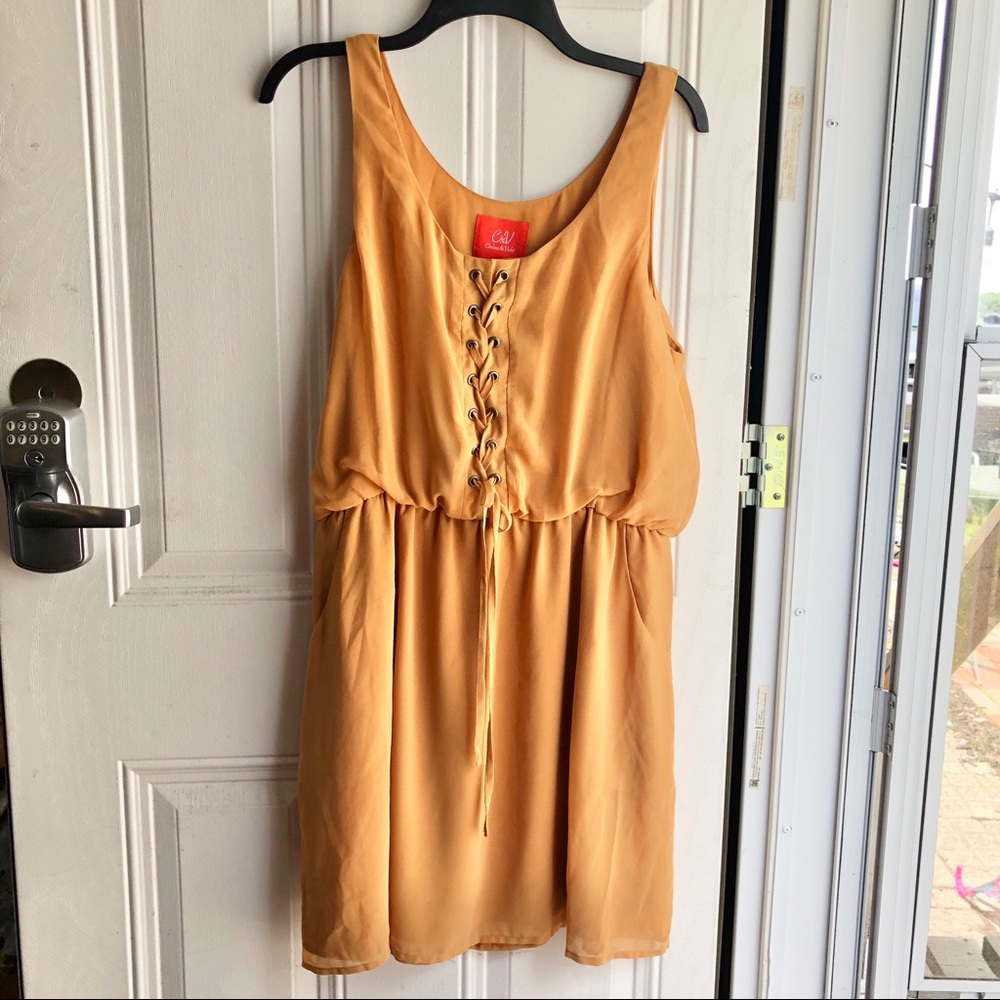 Chelsea and Violet yellow sleeveless XL dress.